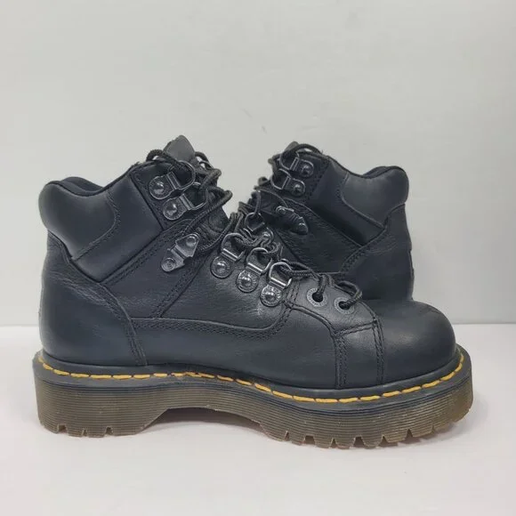 Dr. Martens 8699 Men's Black Leather Lace Up Boots US Size 5 / Wo's US Size 6 - Picture 5 of 10